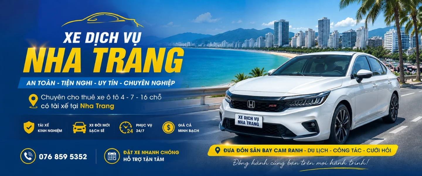 banner xe dịch vụ nha trang