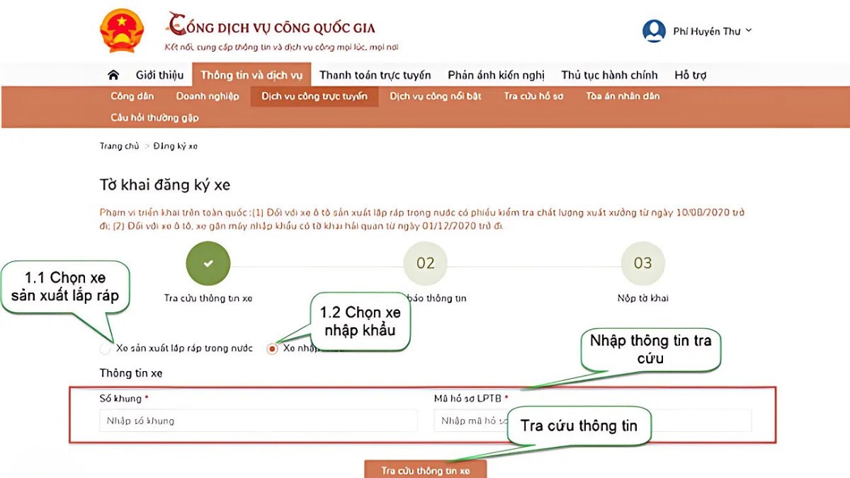 Đăng ký xe ô tô trực tuyến tại Lâm Đồng