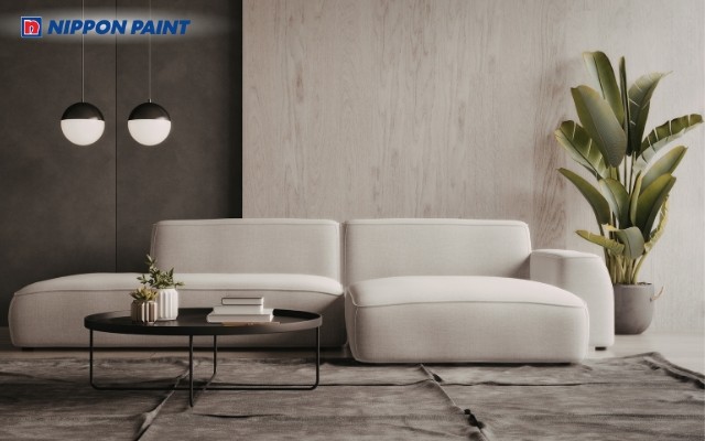 Ghi sáng cùng trắng sữa, mang đến phòng khách hài hòa và chuẩn phong thủy