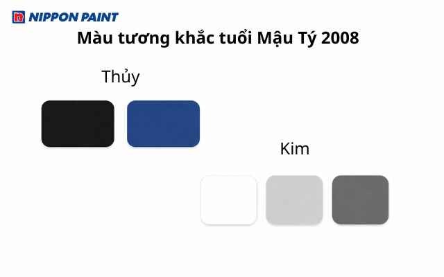 Mậu Tý 2008 cần tránh các màu tương khắc như đen, xanh dương, trắng, xám, ghi để không bị suy yếu năng lượng