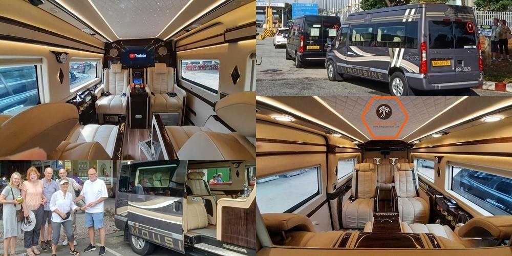 Nội thất xe Limousine sang trọng trên tuyến Nha Trang Sài Gòn