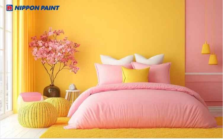 Sự kết hợp độc đáo giữa màu hồng nhạt và màu vàng