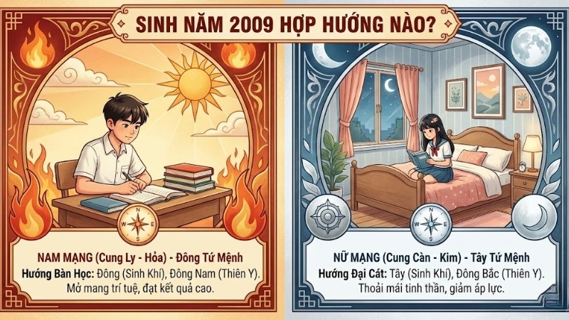 Nam nữ Kỷ Sửu 2009 hợp hướng nào theo cung mệnh